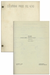 Moe Howards 22pp. Script Dated May 1953 for The Three Stooges Film Spooks! -- With Annotations in Moes Hand Including His Signatures, & Additional 2pp. Shot List & Call Sheet -- Very Good